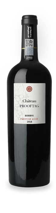 Bouteille de vin avec scellé de sécurité Prooftag - scellé à bulles